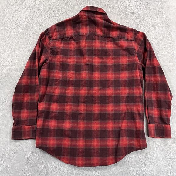 Pendleton Mason Shirt Mens L Red Plaid‎ Flannel Classic Long Sleeve Casual - Picture 2 of 9